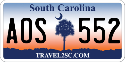 SC license plate AOS552