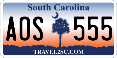 SC license plate AOS555