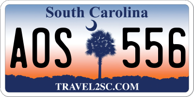 SC license plate AOS556