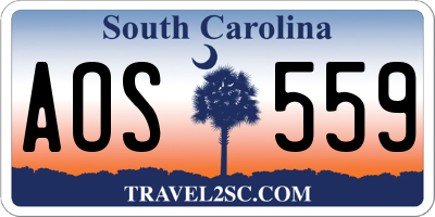 SC license plate AOS559