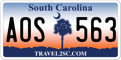SC license plate AOS563