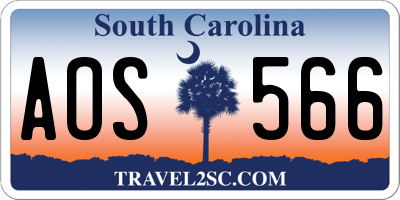 SC license plate AOS566