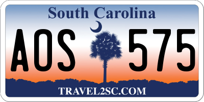 SC license plate AOS575