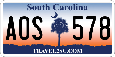 SC license plate AOS578