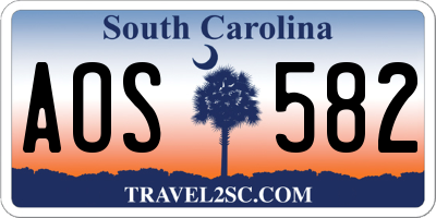 SC license plate AOS582