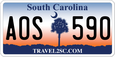 SC license plate AOS590