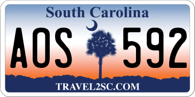 SC license plate AOS592