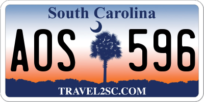 SC license plate AOS596