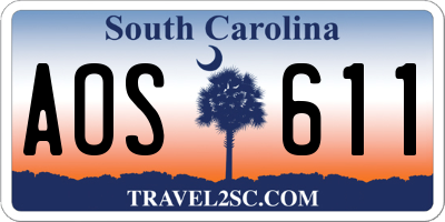 SC license plate AOS611