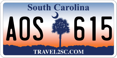 SC license plate AOS615