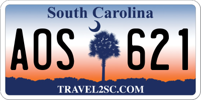 SC license plate AOS621