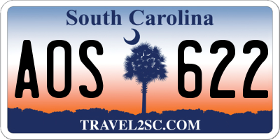 SC license plate AOS622