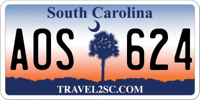 SC license plate AOS624