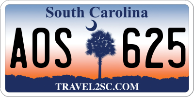 SC license plate AOS625