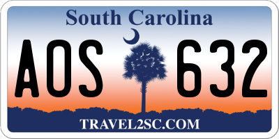 SC license plate AOS632