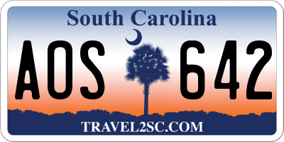 SC license plate AOS642