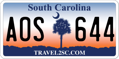 SC license plate AOS644