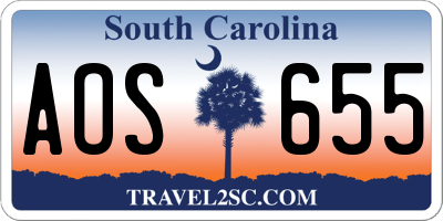 SC license plate AOS655