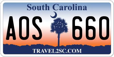 SC license plate AOS660