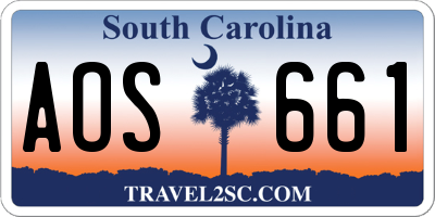 SC license plate AOS661