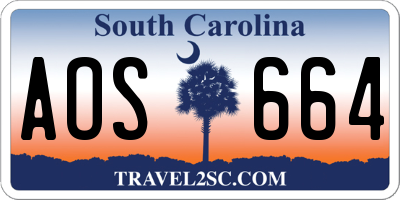 SC license plate AOS664