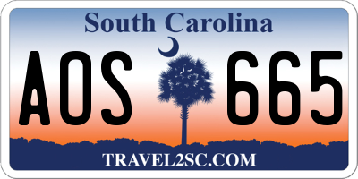 SC license plate AOS665