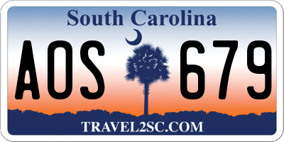SC license plate AOS679