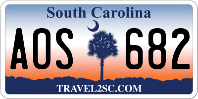 SC license plate AOS682