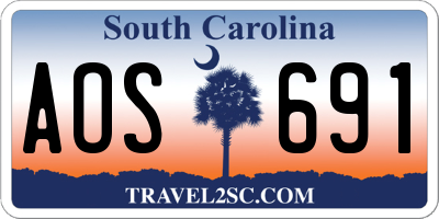 SC license plate AOS691