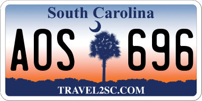 SC license plate AOS696