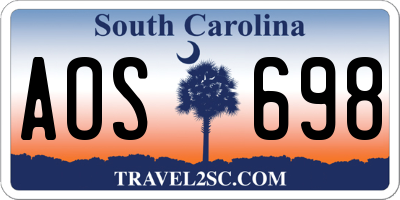 SC license plate AOS698