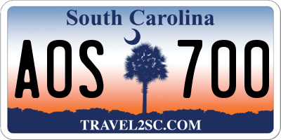 SC license plate AOS700
