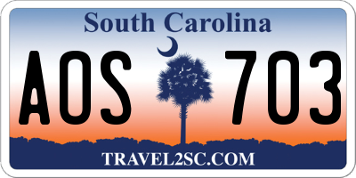 SC license plate AOS703