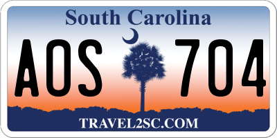 SC license plate AOS704