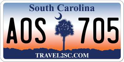 SC license plate AOS705