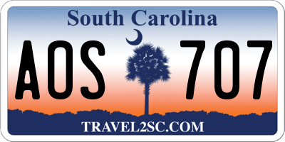 SC license plate AOS707