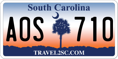 SC license plate AOS710