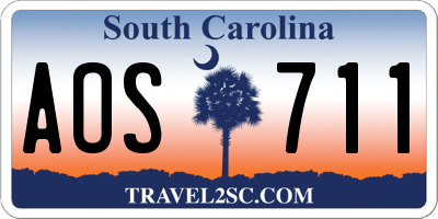 SC license plate AOS711