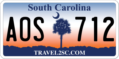 SC license plate AOS712