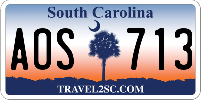SC license plate AOS713