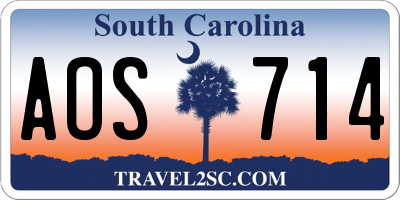 SC license plate AOS714