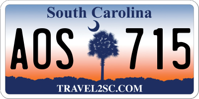 SC license plate AOS715