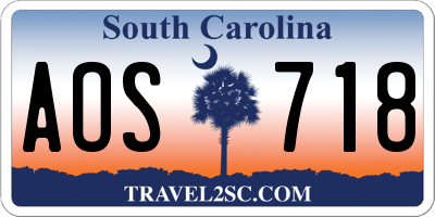 SC license plate AOS718