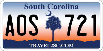 SC license plate AOS721