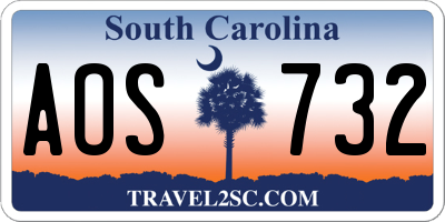 SC license plate AOS732