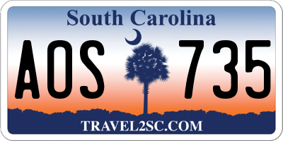 SC license plate AOS735