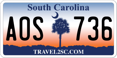 SC license plate AOS736