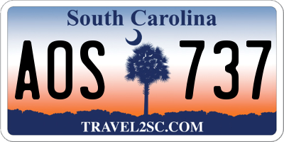SC license plate AOS737