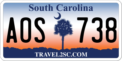 SC license plate AOS738