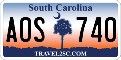 SC license plate AOS740
